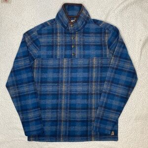 John Wayne Blue Fleece Snap Pullover: Size Small